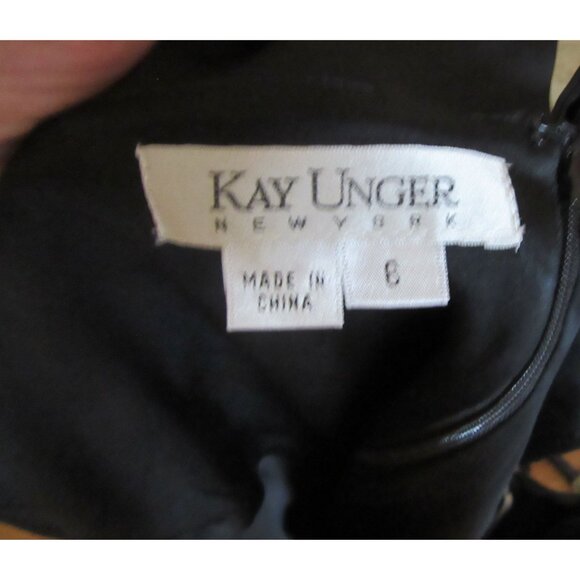 Kay Unger Black Sleeveless V-Neck Cocktail Evening Dress Size 6 - Picture 6 of 6